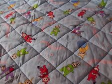 coupon tissu enfant  matelassé  "Télétubbies  "   100 X 170 cm 
