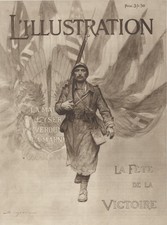 "L'ILLUSTRATION: LA FÊTE DE LA VICTOIRE" Couverture originale entoilée SIMONT   