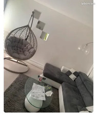 canapé d'angle en tissus et simili cuir 