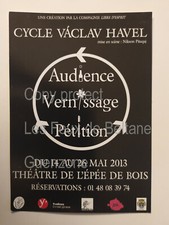 CYCLE VACLAV HAVEL THEATRE DE L'EPEE DE BOIS COMPAGNIE LIBRE d'ESPRIT   flyer 