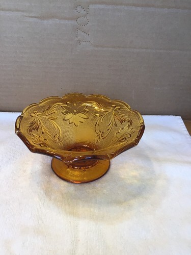 Vintage amber glass stemmed - vintage,