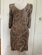 ROBE ANTIK BATIK TAILLE M/40 COULEUR BEIGE AVEC SEQUINS