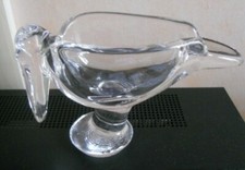ANCIEN VIDE POCHE CENDRIER VERRE PIERRE P. D'AVESN OISEAU PELICAN ? HERON ? 
