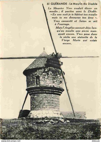 Carte postale moulin à vent - postale,