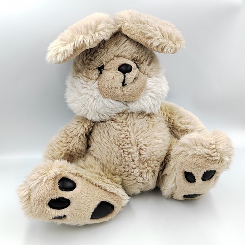 Peluche lapin beige blanc
