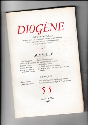 Revue diogène 55 lewis - revue,