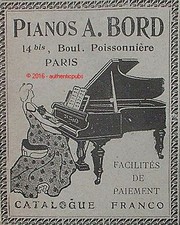 PUBLICITE PIANO A BORD LECON DE PIANO FEMME DE 1904 FRENCH AD PUB ART DECO RARE