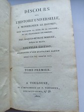 Discours sur l'histoire universelle – Bossuet 1822 – Tome 1er