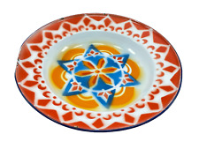 Vintage Porcelaine Plat Plaque Design Ancien Main Fabriqué 9.5In Unique Art