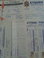 LOT DE FACTURES BOUGIES EYQUEM