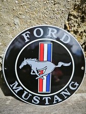 Plaque émaillée FORD MUSTANG Enamel Sign no Shelby Cobra Gulf Mobiloil Harley
