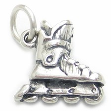 Breloque Roller Blade en argent sterling .925 x 1 Blading skating charms!