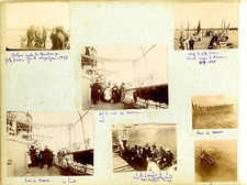 France, Sur le Pont du "Marceau"  Vintage print. 3 photos 5 x 8 cm. 2 photos 8 x