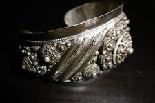 vintage bracelet manchette en argent massif 950