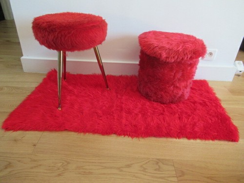 Ensemble tapis pouf tabouret - tapis,