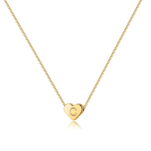 Collier coeur lettre femme - collier,