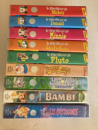 Lot cassette vhs walt - 9, disney