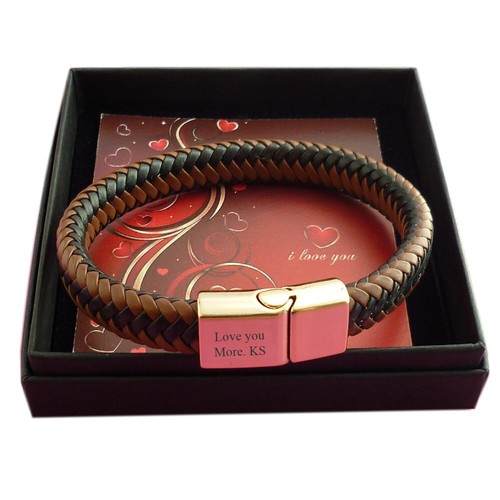 Bracelet cuir avec - avec, gravure