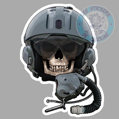 Autocollant skull head - autocollant, pilote