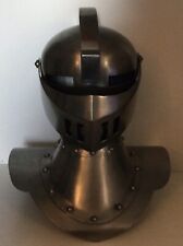 CASQUE MÉDIÉVAL REPRO ARMURE DU MOYEN-ÂGE EN ACIER H31 CM