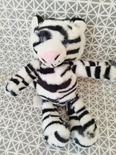 394 Doudou peluche tigre blanc et noir 20 cm Kinder