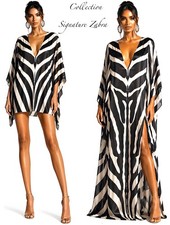 Zebra Print short Silk Kaftan