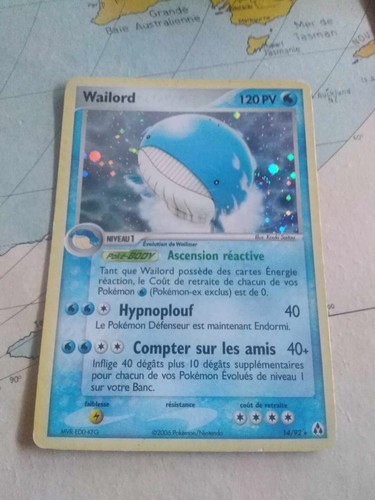 Carte pokemon wailord - 14/92, ex