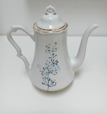 Cafetière vintage porcelaine florale dorée Philippe Deshoulières Lourioux 70s