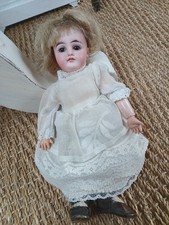  Belle Poupée porcelaine ancienne 28 Cm Yeux fixes Bouche ouverte