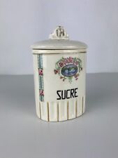 Ancien pot de Sucre en céramique, motifs floraux, pot à condiment de cuisine 