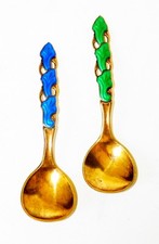 PAIR OF ENAMEL - STERLING