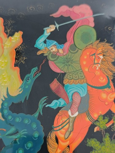 Boite laque palekh peinte - boite,