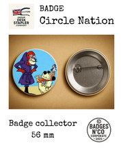Badge Satanas et Diabolo Circle Nation collector 56 mm Les Fous du Volant