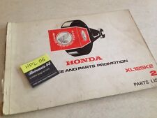 Honda XL125 K2 XL 125 125XL édition 2  parts list liste catalogue pièce détachée