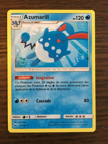 Carte pokémon rare azumarill - carte,