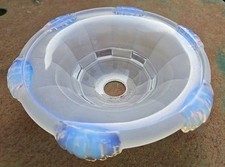 Paire Tulipe coupelle abat jour Lustre verre opalescent décor de glace dlg Ezan