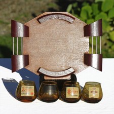 Plateau en bois avec 4 verres