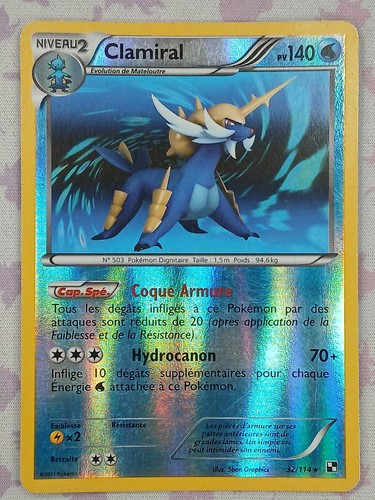Carte pokemon clamiral - clamiral, reverse