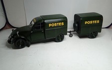 NOREV 1/18 UNIQUE MODÈLE CITROEN 2CV FOURGONNETTE "POSTES"+SA REMORQUE gé C1