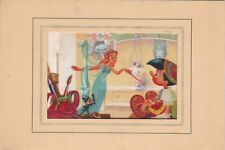 X14 ancienne carte DIORAMA RELIEF de WALT DISNEY MICKEY MOUSE  Pinocchio RARE