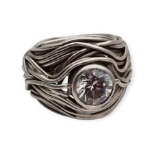 Bague sculpturale brutaliste