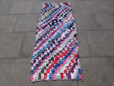 Old Main Fabriqué Marocain Boucherouite Coton Tissu Coloré Tapis Chemin 195x80cm