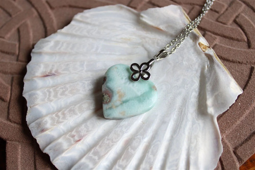 Collier cœur larimar - cœur,