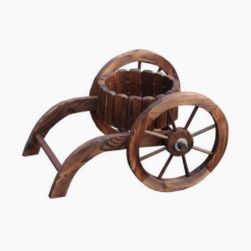 Chariot jardinière bois - jardinière,