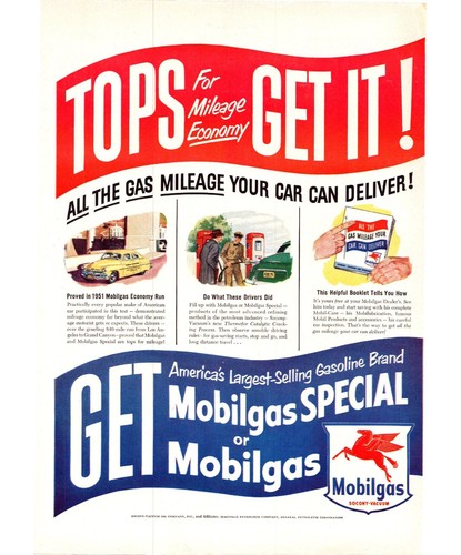 1951 mobilgas gas gasoline - mobilgas,