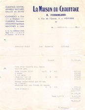 Facture  1956 CHAUFFAGE