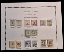 Feuille Timbre Guerre De 1870-71 Occupation Allemande Alsace-Lorraine