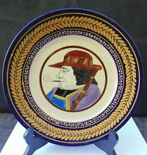 Assiette HB Quimper / décor perle / Homme à la pipe