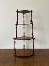 GRANDE ETAGERE MURALE D'ANGLE ACAJOU MASSIF 4 PLATEAUX MAHOGANY WALLSHELVES