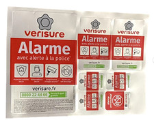 Verisure alarme, plaque de 7 Autocollants authentique 2025 neuf